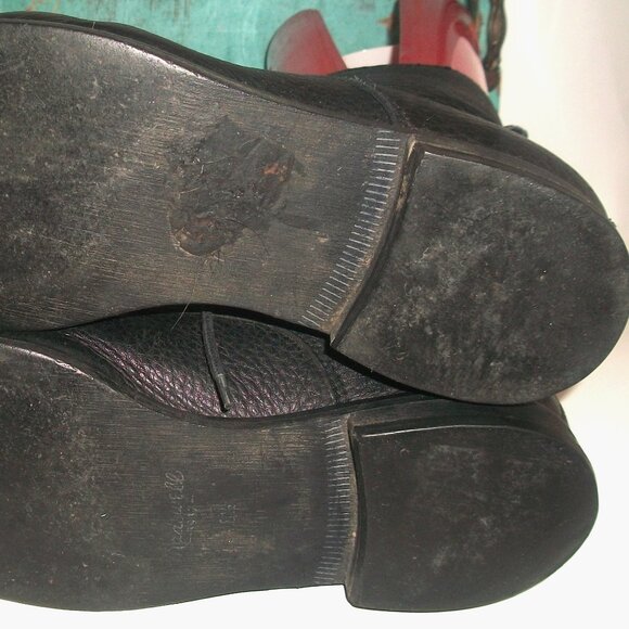Madewell BlackPebbled-LeatherLace Up Workboots Granny Boots 8M - Picture 7 of 7